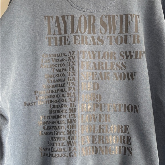 Taylor Swift The Eras Tour Comfort Colors Blue Crewneck Sweater 3XL Oversized - Picture 4 of 10